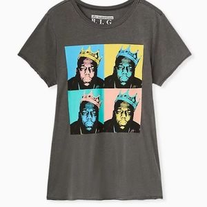 TORRID - BIGGIE POP ART BLACK MINERAL WASH CREW TEE - Size 2x - NWOT